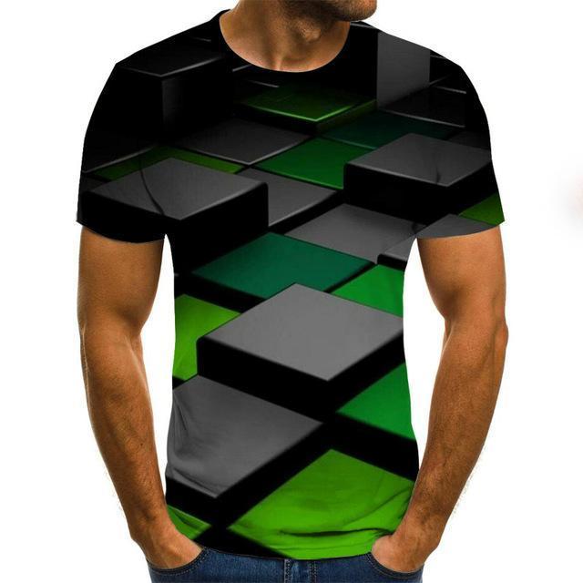 Three -Dimensional Vortex Men Tshirt 3d Printed Summer O -Neck Daily Casual Funny T Shirt