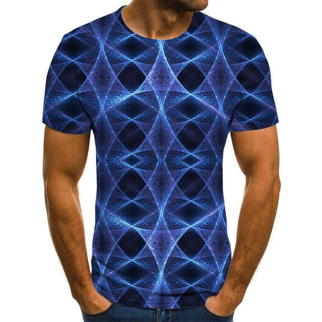 Three -Dimensional Vortex Men Tshirt 3d Printed Summer O -Neck Daily Casual Funny T Shirt