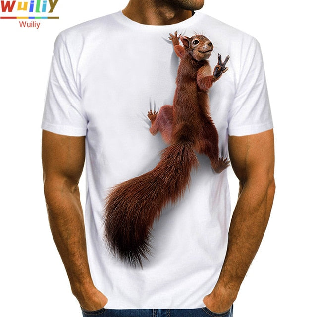 Men's Squirrel 3D Printed Animal Graphic T-shirt