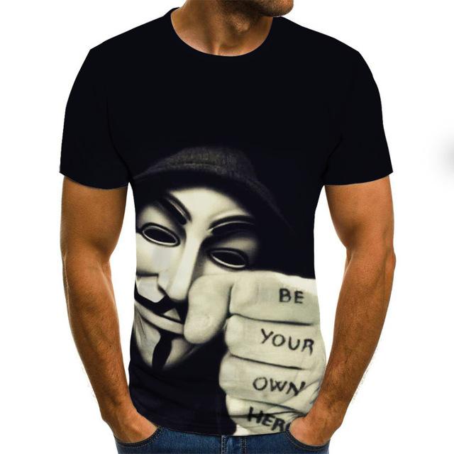 Hot Sale Clown T Shirt Men/Women Joker Face 3D Printed Terror Short Sleeves Fashion Round Neck T-shirts Size XXS-6XL