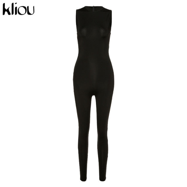 Kliou new jumpsuit women casual fitness sporty rompers