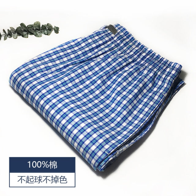 Summer 100% cotton sleep bottoms mens simple sleepwear pants for male hot sale casual plaid mens pants home trousers