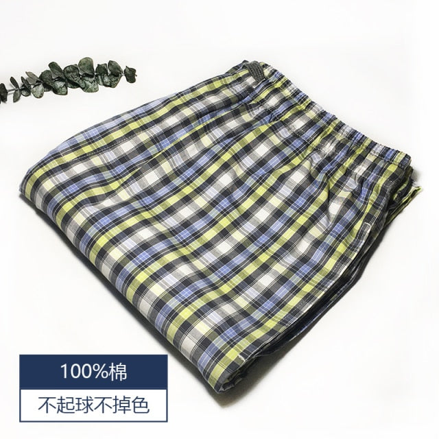 Summer 100% cotton sleep bottoms mens simple sleepwear pants for male hot sale casual plaid mens pants home trousers