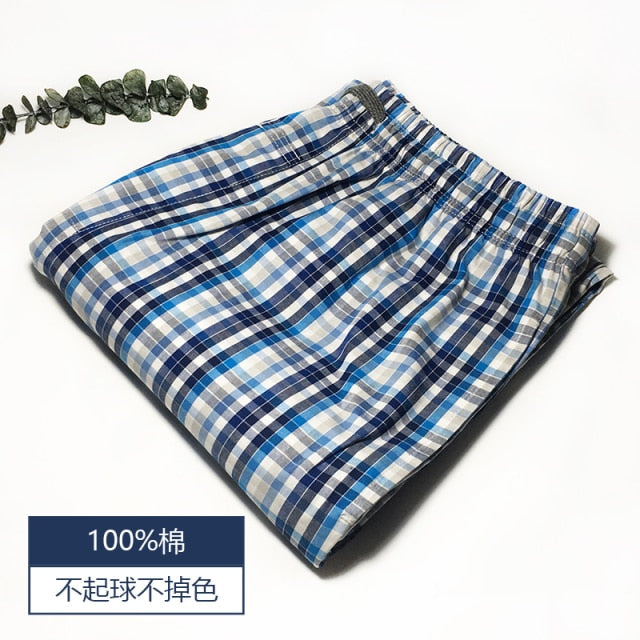 Summer 100% cotton sleep bottoms mens simple sleepwear pants for male hot sale casual plaid mens pants home trousers