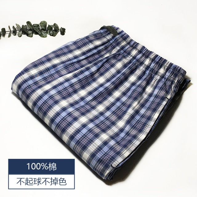 Summer 100% cotton sleep bottoms mens simple sleepwear pants for male hot sale casual plaid mens pants home trousers