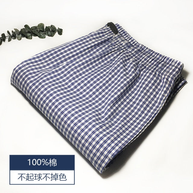 Summer 100% cotton sleep bottoms mens simple sleepwear pants for male hot sale casual plaid mens pants home trousers