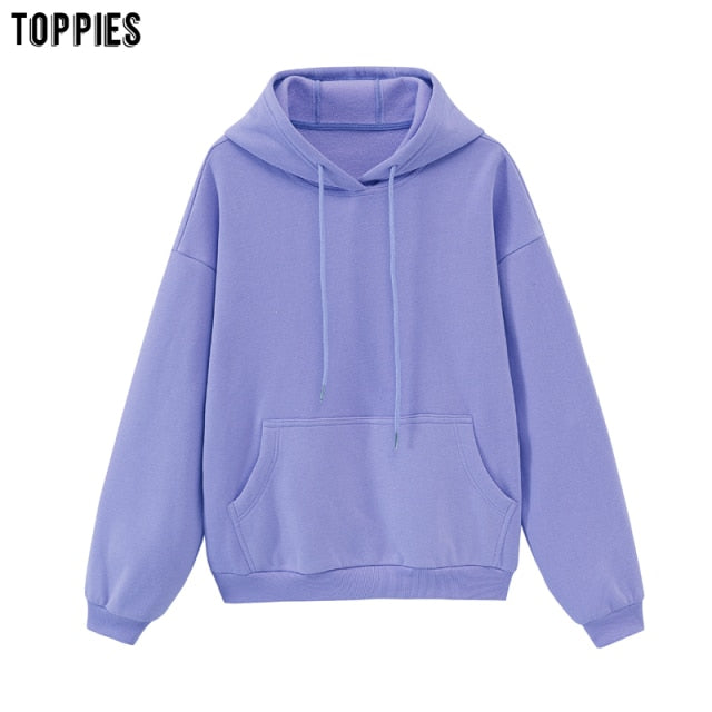 toppies Womens Tracksuits Hooded Sweatshirts 2021 Autumn Winter Fleece Oversize Hoodies Solid Pullovers Jackets Unisex Couple