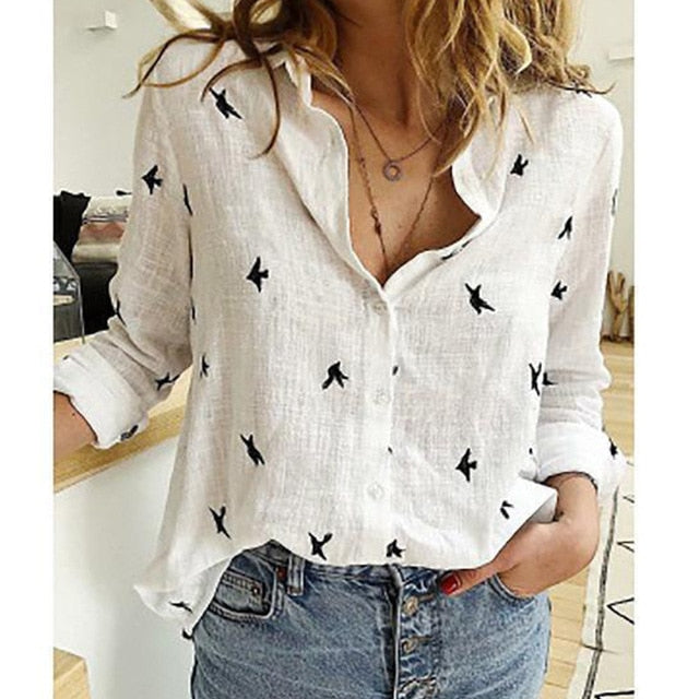 Leisure White Yellow Shirts Button Lapel Cardigan Top Lady Loose Long Sleeve Oversized Shirt Womens Blouses Spring Blusas Mujer