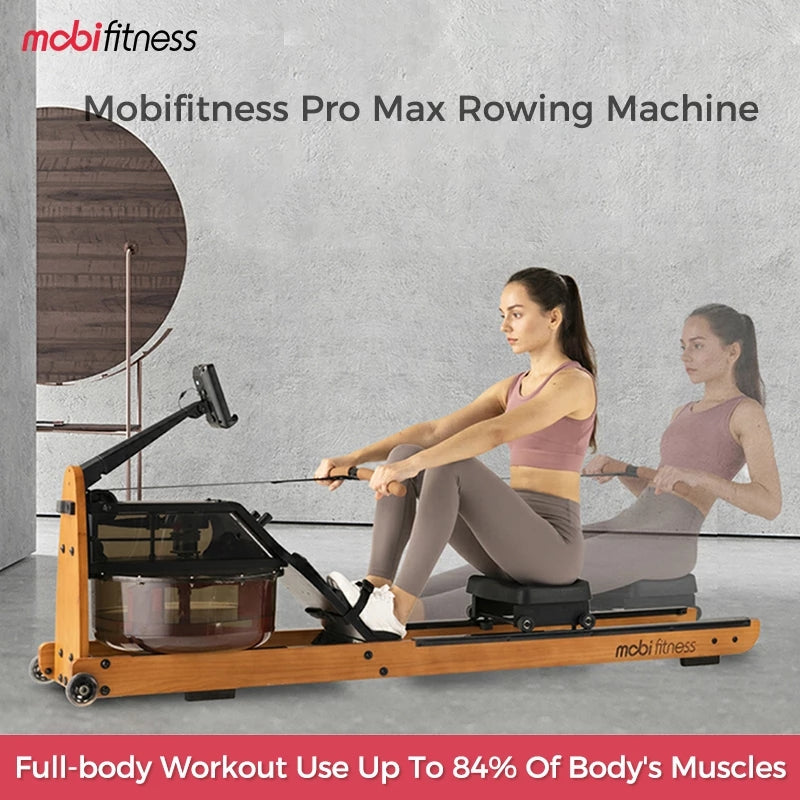 Mobifitness Pro Max Rowing Machine Water Boating Experience Comfortable Seats Luxury Style Full-body Exercise Fitness Equipment