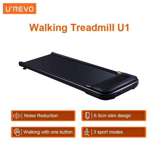 U&#039;REVO Walking Treadmill U1 Fitness Anti-slip Noise Reduction Slim Design 6km/h LED HD Display Aerobic Sport Gym Equipment